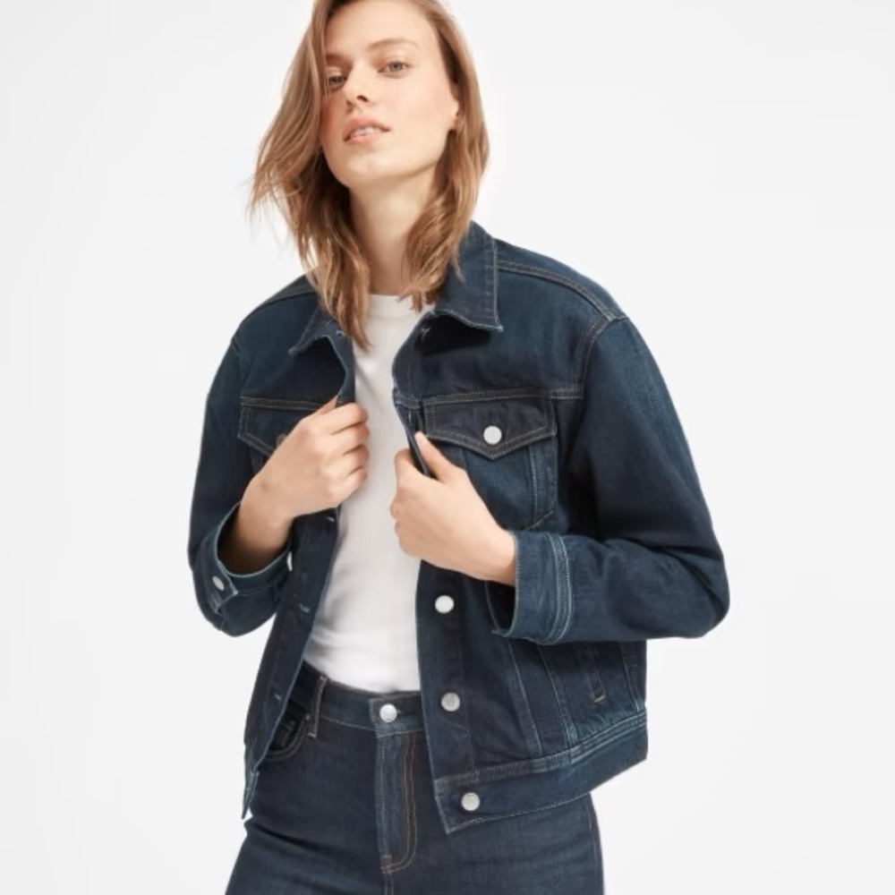 Everlane oversized dark denim jacket